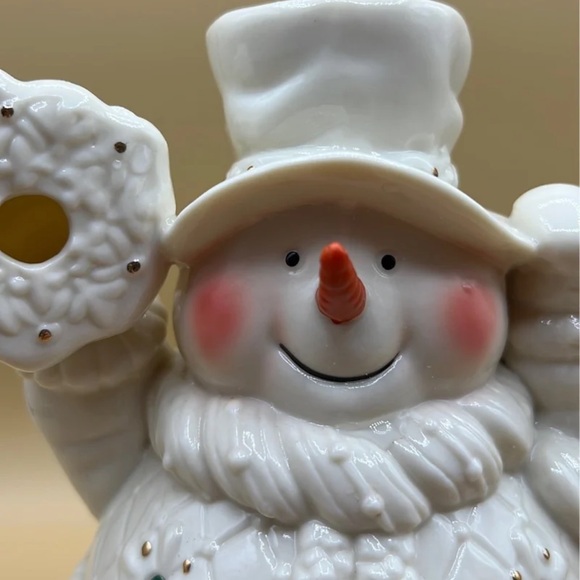 Living Home Christmas Porcelain Snowman Tealight Holder - Picture 9 of 12